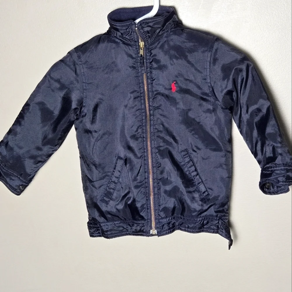 Vintage Y2K Kid's Ralph Lauren Preppy Fleece‎ Lined Hooded Coat, 2T